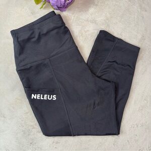 Neleus Grey Cropped Athletic Legging